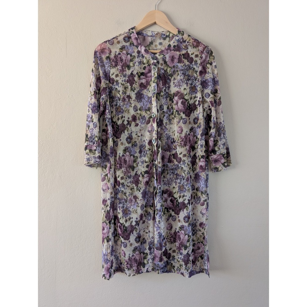 Whimsigoth Fairy Mesh Sheer Overlay Tunic Cardigan Festival Boho‎ Floral No Size